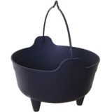 Whitefurze Heksenketel/kookpot - 2x - zwart - 4 liter - kunststof - D28 x 19 cm - Halloween feestversiering