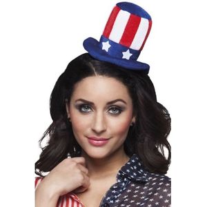 Diadeem met Uncle Sam hoedje - USA/Amerikaans thema - Carnaval verkleed artikelen