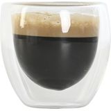Items koffieglazen/theeglazen dubbelwandig - set 6x - espresso glazen - 100 ml