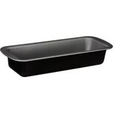 5Five Cake bakken bakvorm/bakgerei Backery Pro - metaal - anti-aanbak laag - zwart - 35 x 13 x 6 cm