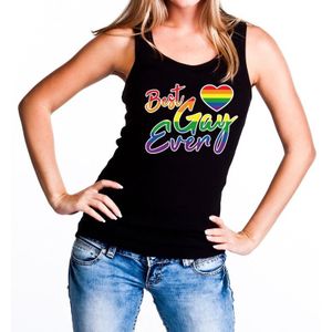 Best gay ever regenboog gaypride tanktop -  zwart regenboog singlet voor dames - gaypride