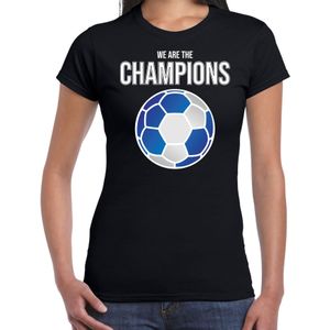 Schotland EK/ WK supporter t-shirt - we are the champions met Schotse voetbal - zwart - dames - kleding / shirt