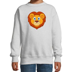 Cartoon leeuw trui grijs voor jongens en meisjes - Kinderkleding / dieren sweaters kinderen