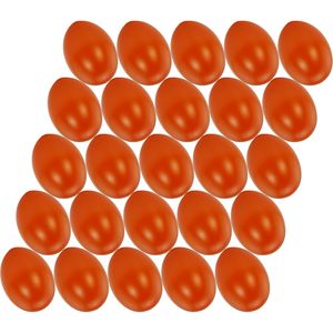 25x stuks donker oranje hobby knutselen eieren van plastic 4.5 cm - Pasen decoraties - Zelf decoreren