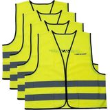 Dunlop Veiligheidsvest - 4x - geel - reflecterend - voor volwassenen - one size model