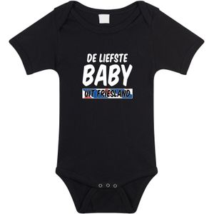 Liefste baby uit Friesland baby rompertje zwart jongens en meisjes - Kraamcadeau - Babykleding - Friesland provincie romper