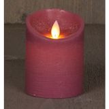 2x Antiek roze LED kaars / stompkaars 10 cm - Luxe kaarsen op batterijen met bewegende vlam