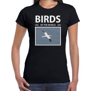 Dieren foto t-shirt Jan van gent - zwart - dames - birds of the world - cadeau shirt Jan van gent vogels liefhebber