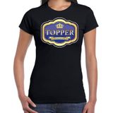 Topper glamour girl t-shirt voor de Toppers zwart dames - feest shirts
