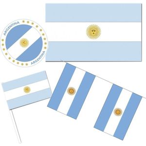 Feestartikelen Argentinie versiering pakket - Argentinie thema decoratie - Argentijnse vlag