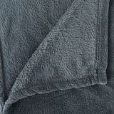 2x Stuks Grote Fleece Deken/Fleeceplaid Blauwgrijs 180 X 230 cm Polyester