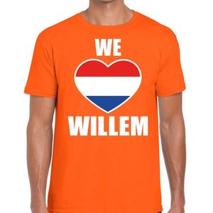 Oranje We Love Willem t-shirt - Shirt voor heren - Koningsdag kleding