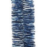 4x Kerstslinger donkerblauw 270 cm - Guirlande folie lametta - Donkerblauwe kerstboom versieringen