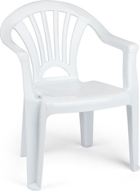 4x stuks kinder stoelen 50 cm - Wit - Tuinmeubelen - Kunststof binnen/buitenstoelen voor kinderen