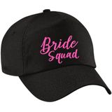 Bellatio Decorations Vrijgezellenfeest pet voor dames - Bride Squad - zwart - glitters - bruiloft