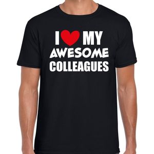 I love my awesome colleagues - collega cadeau t-shirt zwart heren -  Kado shirt  / verjaardag cadeau