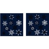 2x stuks velletjes kerst raamstickers sneeuwvlokken 30,5 cm - Raamversiering/raamdecoratie stickers kerstversiering