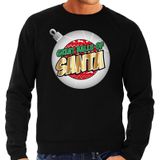 Foute Kersttrui / sweater - Great balls of Santa zwart voor heren - kerstkleding / kerst outfit
