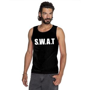 Politie S.W.A.T tekst singlet shirt/ tanktop zwart heren