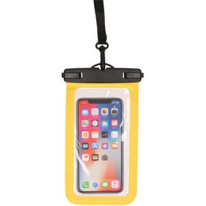 Bellatio design waterdicht telefoonhoesje - geel - voor alle schermen tot 6 inch
