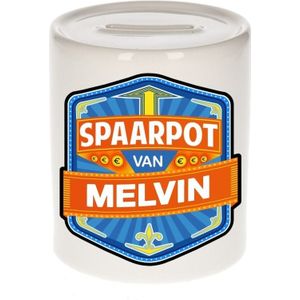 Kinder spaarpot voor Melvin - keramiek - naam spaarpotten