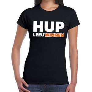 Nederland supporter t-shirt Hup LeeuWinnen zwart dames - landen kleding