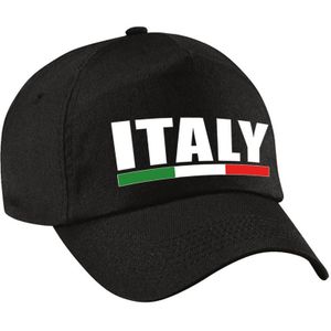Italy supporters pet zwart voor jongens en meisjes - kinderpetten - Italie landen baseball cap - supporter accessoire