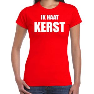 Fout Kerst shirt / t-shirt - Ik haat Kerst - rood voor dames - Kerstkleding / Kerst outfit