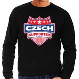 Czech supporter schild sweater zwart voor heren - Tsjechie landen sweater / kleding - EK / WK / Olympische spelen outfit