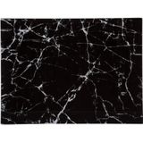 Glazen Snijplank - Marmeren Motief: 40 x 30 cm - UV Gelaagd Glas - Dienblad - Anti-Slip - Zwart