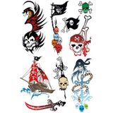 27x stuks Piraten thema tattoo/tattoeage - kinder tattoeages - Piratenfeest/kinderfeestje/verjaardag