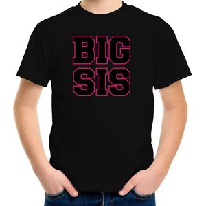 Big sis cadeau t-shirt zwart voor meisjes / kinderen - meisje - grote zus shirt