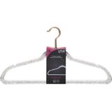 Set van 16x stuks kunststof kledinghangers met glitters koper 45 x 24 cm - Kledingkast hangers/kleerhangers