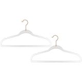 Set van 16x stuks kunststof kledinghangers met glitters koper 45 x 24 cm - Kledingkast hangers/kleerhangers