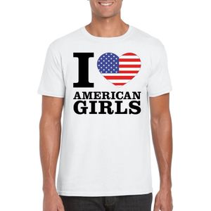 I love American girls t-shirt wit heren - Amerika shirt