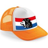 2x stuks oranje snapback cap/ truckers pet Holland leeuw dames en heren - Koningsdag/ EK/ WK caps