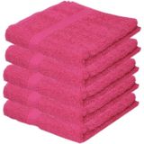 5x Luxe handdoeken fuchsia roze 50 x 90 cm 550 grams - Badkamer textiel badhanddoeken