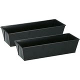 Alpina Bakvorm - 2x - metaal - anti-aanbak laag - zwart - 30 x 11 cm - taartvorm