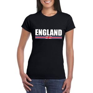 Zwart Engeland supporter t-shirt voor dames - Engelse vlag shirts