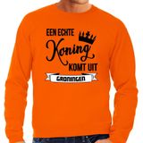 Bellatio Decorations Oranje Koningsdag sweater - echte Koning komt uit Groningen - heren - trui