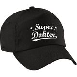 Super dokter cadeau pet / baseball cap zwart voor dames en volwassenen - cadeau pet dokter / arts