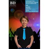 Bellatio Decorations Verkleed t-shirt voor kinderen - stropdas - blauw - jongen- carnaval/themafeest