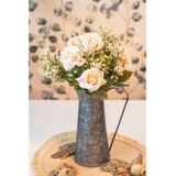 Chaks Bruidsboeket rozen - kunstbloemen - ivoor/zalm kleurig - H41 cm