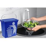 Excellent Houseware Gft afvalbakje voor aanrecht - 12L - blauw - afsluitbaar - compostbakje