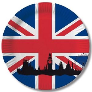 Papieren United Kingdom thema party borden 10x stuks - Union Jack vlaggen feestartikelen