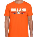 Holland landen / voetbal t-shirt met wapen in de kleuren van de Nederlandse vlag - oranje - heren - Holland landen shirt / kleding - EK / WK / voetbal shirt