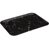 5Five Dienblad/serveer tray Marble - 2x stuks - Melamine - zwart - 33 x 43 cm