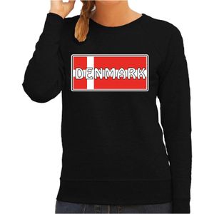 Denemarken / Denmark landen sweater zwart dames -  Denemarken landen sweater / kleding - EK / WK / Olympische spelen outfit