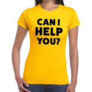 Can i help you beurs/evenementen t-shirt geel dames - verkoop/horeca shirt