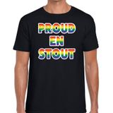 Proud en stout gaypride t-shirt - zwart regenboog shirt voor heren - Gay pride